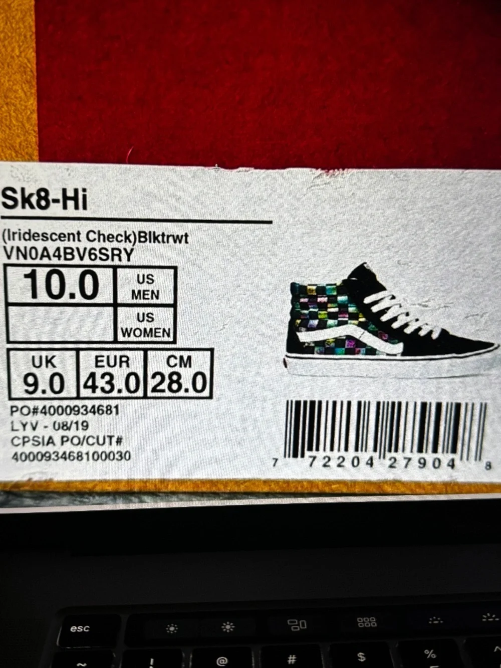 Vans Sk8-Hi Iridescent Checkerboard Women's 11.5 Suede Sneakers NIB
